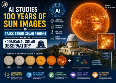 AI studies 100 years of Sun images to track bright solar regions from the Kodaikanal Solar Observatory