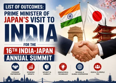List of Outcomes: Prime Minister of Japan’s visit to India for the 16th India-Japan Annual Summit