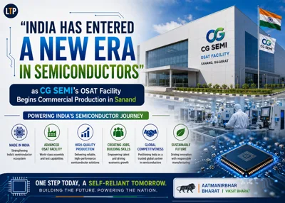 "India Has Entered a New Era in Semiconductors" Says Union Minister Ashwini Vaishnaw as CG SEMI's OSAT Facility Begins Commercial Production in Sanand